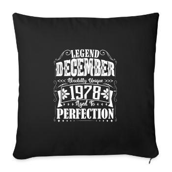 Décembre 1978. Cadeau d'Anniversaire decembre 1978 - Housse de coussin décorative 45 x 45 cm - noir - Devant