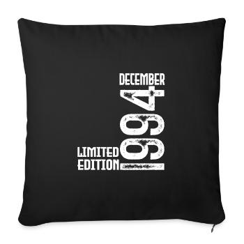 Birthday Gift December 1994. December 1994. - Sofa pillowcase 17,3'' x 17,3'' (45 x 45 cm) - black - Front