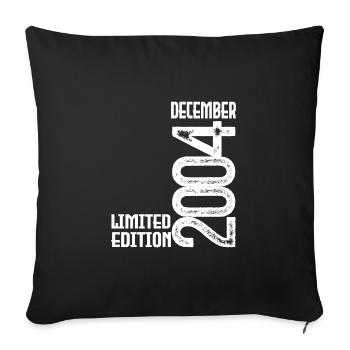 Birthday Gift December 2004. December 2004. - Sofa pillowcase 17,3'' x 17,3'' (45 x 45 cm) - black - Front