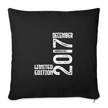 Birthday Gift December 2017. December 2017. - Sofa pillowcase 17,3'' x 17,3'' (45 x 45 cm) - black - Front