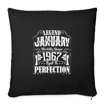 Janvier 1967. Cadeau d'Anniversaire janvier 1967. - Housse de coussin décorative 45 x 45 cm - noir - Devant