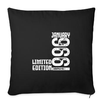 January 1996 Anniversary Gift. January 1996. - Sofa pillowcase 17,3'' x 17,3'' (45 x 45 cm) - black - Front
