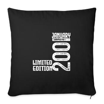 January 2001 Birthday Gift. January 2001. - Sofa pillowcase 17,3'' x 17,3'' (45 x 45 cm) - black - Front