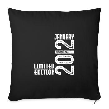 Cadeau Anniversaire Janvier 2012. January 2012. - Housse de coussin décorative 45 x 45 cm - noir - Devant