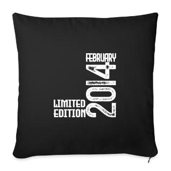Cadeau Anniversaire Février 2014. February 2014. - Housse de coussin décorative 45 x 45 cm - noir - Devant