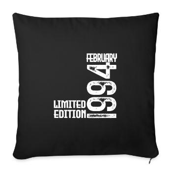 Februar 1994 Geschenk zum Jahrestag. Februar 1994. - Sofakissenbezug 45 x 45 cm - Schwarz - Vorne
