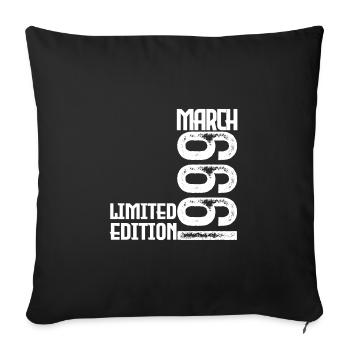 Cadeau Anniversaire Mars 1999. March 1999. mars - Housse de coussin décorative 45 x 45 cm - noir - Devant