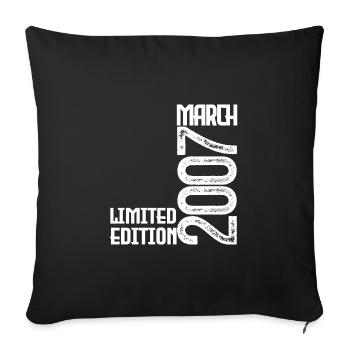 Birthday Gift March 2007. March 2007. March - Sofa pillowcase 17,3'' x 17,3'' (45 x 45 cm) - black - Front