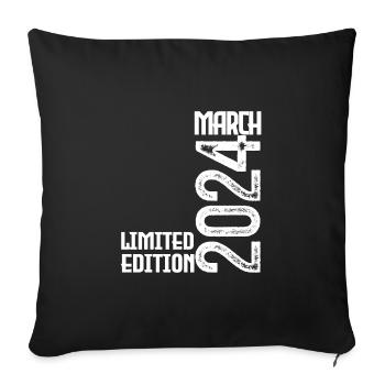 Geburtstagsgeschenk März 2024. März 2024. März - Sofakissenbezug 45 x 45 cm - Schwarz - Vorne