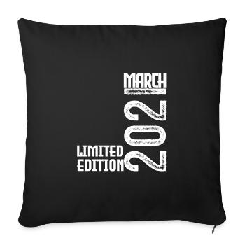 Geburtstagsgeschenk März 2021. März 2021. März - Sofakissenbezug 45 x 45 cm - Schwarz - Vorne