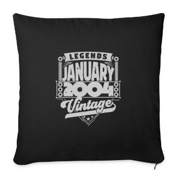 Vintage Birthday January 2004, January 2004. - Sofa pillowcase 17,3'' x 17,3'' (45 x 45 cm) - black - Front
