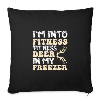 I'm Into Fitness Fit'ness Deer In My Freezer Funny - Housse de coussin décorative 45 x 45 cm - noir - Devant