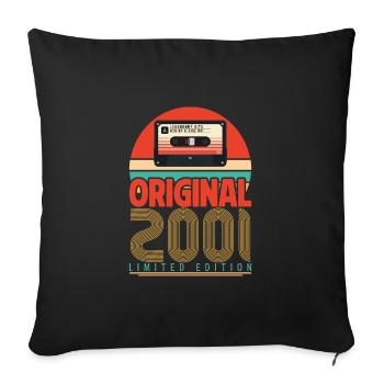 Vintage 2001 Birthday Gift. Retro 2001. - Sofa pillowcase 17,3'' x 17,3'' (45 x 45 cm) - black - Front