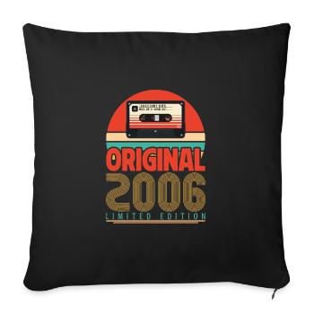 Vintage 2006 Geburtstagsgeschenk. Retro 2006. - Sofakissenbezug 45 x 45 cm - Schwarz - Vorne