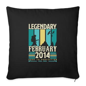Vintage Birthday Gift February 2014, February. - Sofa pillowcase 17,3'' x 17,3'' (45 x 45 cm) - black - Front