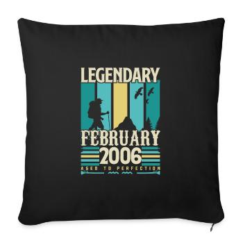 Vintage Birthday Gift February 2006, February. - Sofa pillowcase 17,3'' x 17,3'' (45 x 45 cm) - black - Front