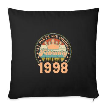 Février 1998. Cadeau d’anniversaire février 1998. - Housse de coussin décorative 45 x 45 cm - noir - Devant