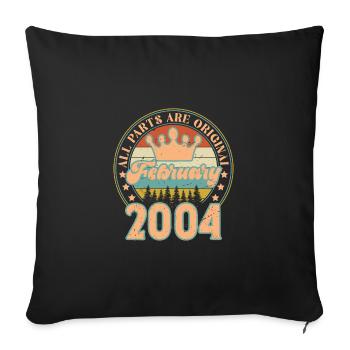 Février 2004. Cadeau d’anniversaire février 2004. - Housse de coussin décorative 45 x 45 cm - noir - Devant