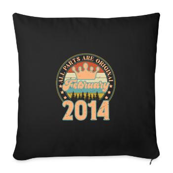 February 2014. February 2014 Birthday Gift. - Sofa pillowcase 17,3'' x 17,3'' (45 x 45 cm) - black - Front