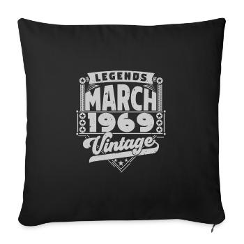 Cadeau Vintage Anniversaire mars 1969, mars 1969. - Housse de coussin décorative 45 x 45 cm - noir - Devant