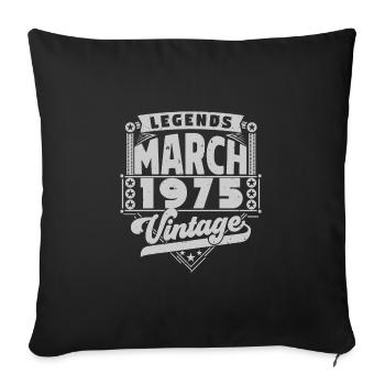 Vintage Anniversary Gift March 1975, March 1975. - Sofa pillowcase 17,3'' x 17,3'' (45 x 45 cm) - black - Front