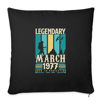 March 1977 Birthday, March 1977 Vintage Gift. - Sofa pillowcase 17,3'' x 17,3'' (45 x 45 cm) - black - Front