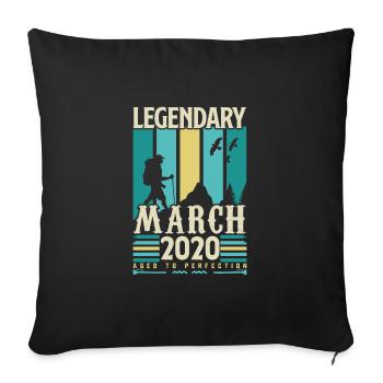 Birthday March 2020, Vintage Gift March 2020. - Sofa pillowcase 17,3'' x 17,3'' (45 x 45 cm) - black - Front