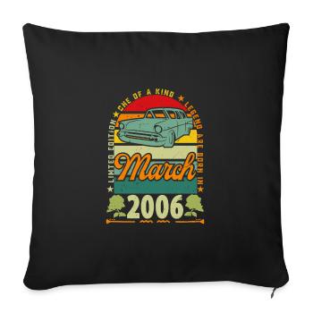 March 2006, March 2006, March 2006. - Sofa pillowcase 17,3'' x 17,3'' (45 x 45 cm) - black - Front