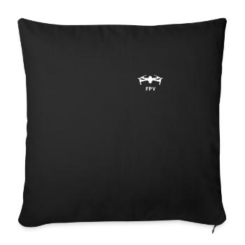 FPV Drone Racing Repeat Drohnen Pilot - Sofakissenbezug 45 x 45 cm - Schwarz - Vorne