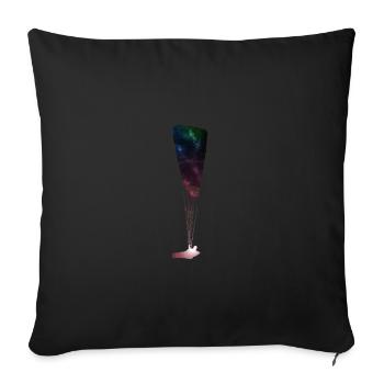 Paragliding paraglider space gift pilot - Sofa pillowcase 17,3'' x 17,3'' (45 x 45 cm) - black - Front