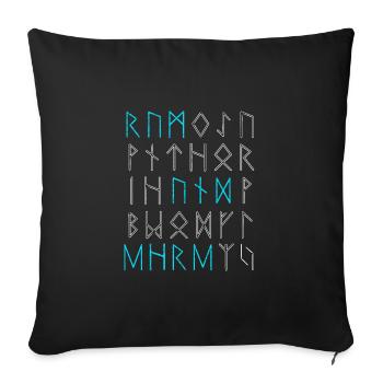 Gloire et gloire runes Vikings nordiques - Housse de coussin décorative 45 x 45 cm - noir - Devant