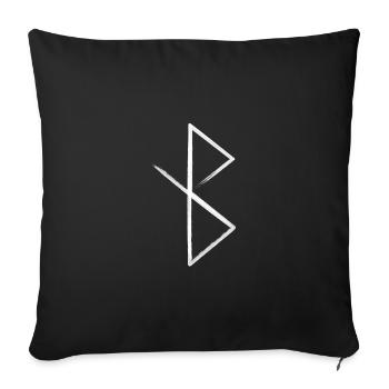 Guérison rune nordique viking guerrier cadeau - Housse de coussin décorative 45 x 45 cm - noir - Devant