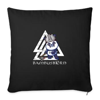 Bambusbjörn Warrior Viking Valknut Viking Gift - Housse de coussin décorative 45 x 45 cm - noir - Devant
