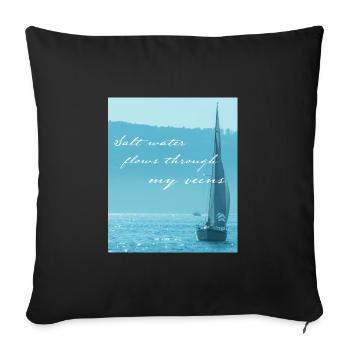 Funny saying sailing sailor skipper gift - Sofa pillowcase 17,3'' x 17,3'' (45 x 45 cm) - black - Front