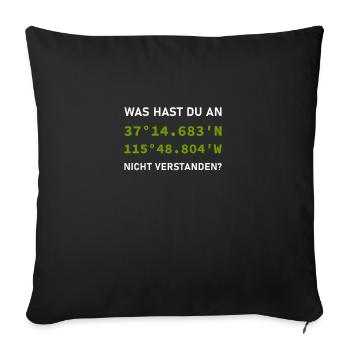 Drôle de géocaching - Chasse au trésor GPS - Housse de coussin décorative 45 x 45 cm - noir - Devant