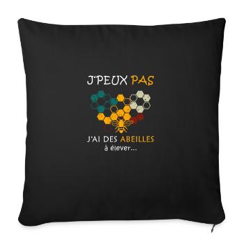J'Peux Pas J'Ai Des Abeilles à élever Apiculteur - Sofakissenbezug 45 x 45 cm - Schwarz - Vorne