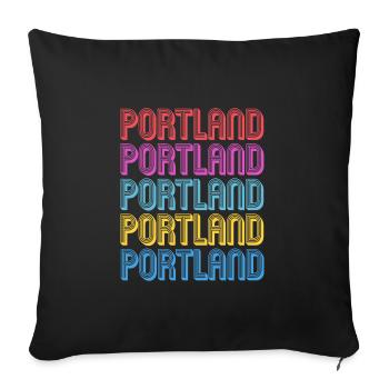 Portland - Housse de coussin décorative 45 x 45 cm - noir - Devant