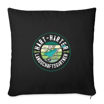 Hart Härter Landschaftsgärtner Outfit - Sofakissenbezug 45 x 45 cm - Schwarz - Vorne