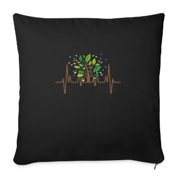 Heartbeat ECG Garden Gardener Outfit - Sofa pillowcase 17,3'' x 17,3'' (45 x 45 cm) - black - Front
