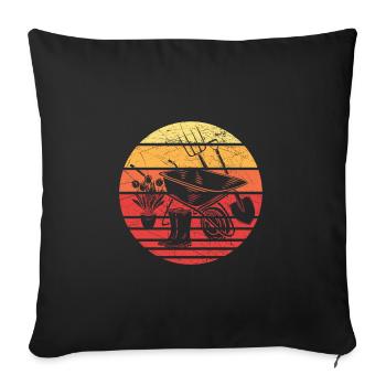 Outils de jardin rétro Jardinier de jardin Jardinier amateur - Housse de coussin décorative 45 x 45 cm - noir - Devant