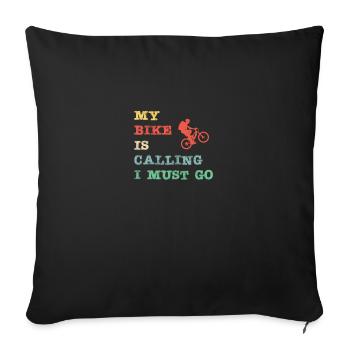 Mon vélo appelle - Je dois y aller - Housse de coussin décorative 45 x 45 cm - noir - Devant