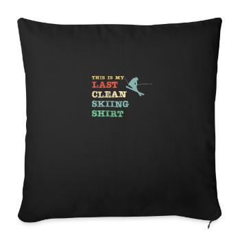 C’est ma dernière chemise de ski à crampons - Housse de coussin décorative 45 x 45 cm - noir - Devant