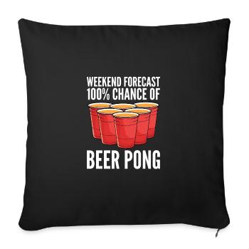 Beer Pong Beer Pong - Sofa pillowcase 17,3'' x 17,3'' (45 x 45 cm) - black - Front