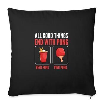 Beer Pong Beer Pong - Sofa pillowcase 17,3'' x 17,3'' (45 x 45 cm) - black - Front