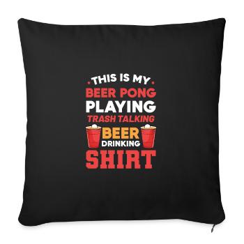 Beer Pong Beer Pong - Sofa pillowcase 17,3'' x 17,3'' (45 x 45 cm) - black - Front