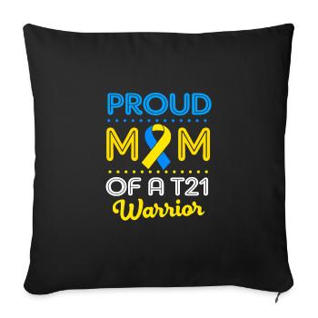 Down Syndrom Muttertag Mutter Mama - Sofakissenbezug 45 x 45 cm - Schwarz - Vorne