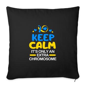 Down syndrome - Sofa pillowcase 17,3'' x 17,3'' (45 x 45 cm) - black - Front