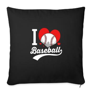 Baseball - Sofa pillowcase 17,3'' x 17,3'' (45 x 45 cm) - black - Front