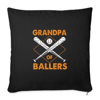 Baseball Großvater Opa - Sofakissenbezug 45 x 45 cm - Schwarz - Vorne