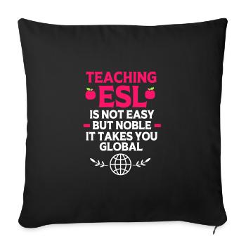 Professeur d’anglais Professeur d’anglais - Housse de coussin décorative 45 x 45 cm - noir - Devant